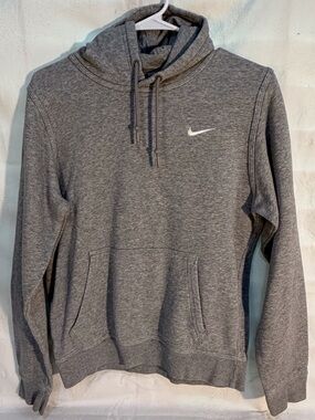 Nike Unisex/Mens Gray Heather Pullover Hoodie with White Swoosh S T0019